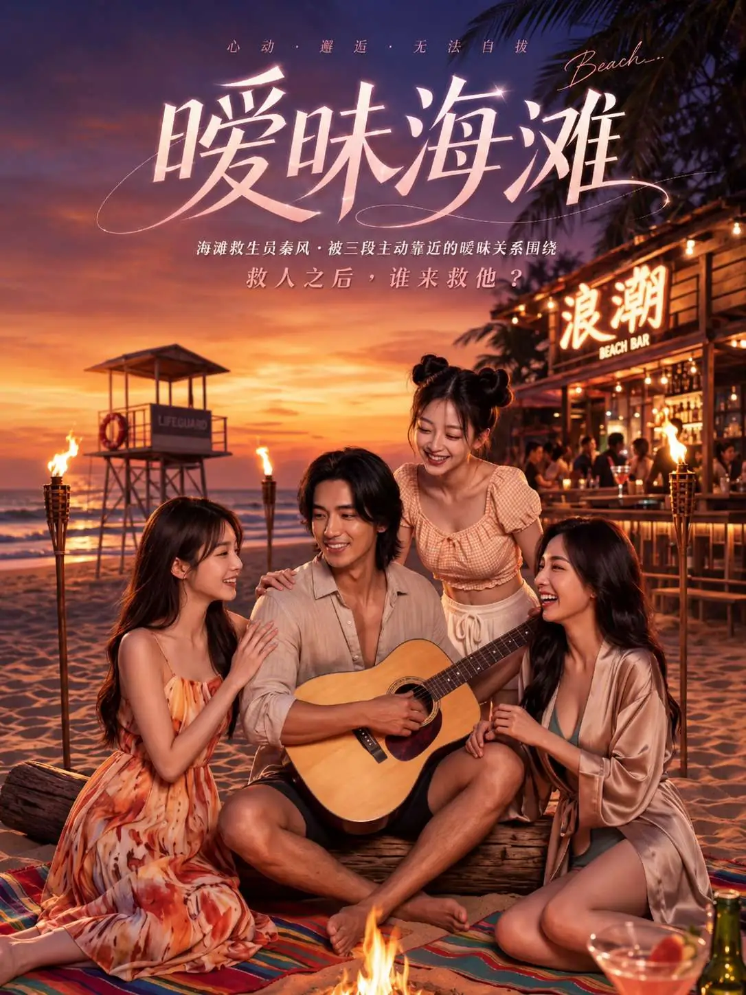 《荒岛海滩的暧昧生活》魔改短剧封面